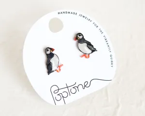 Puffin Penguin Winter Bird Earrings