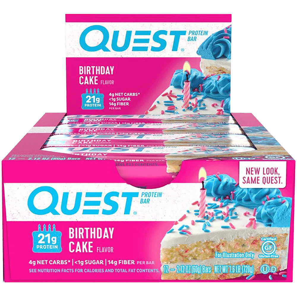 Quest Protein Bar Birthday Cake - 12x60g.