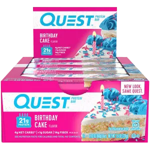 Quest Protein Bar Birthday Cake - 12x60g.