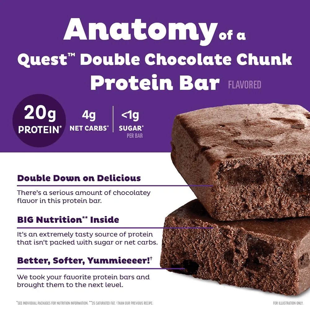 Quest Protein Bar Double Chocolate Chunk - 12x60g.