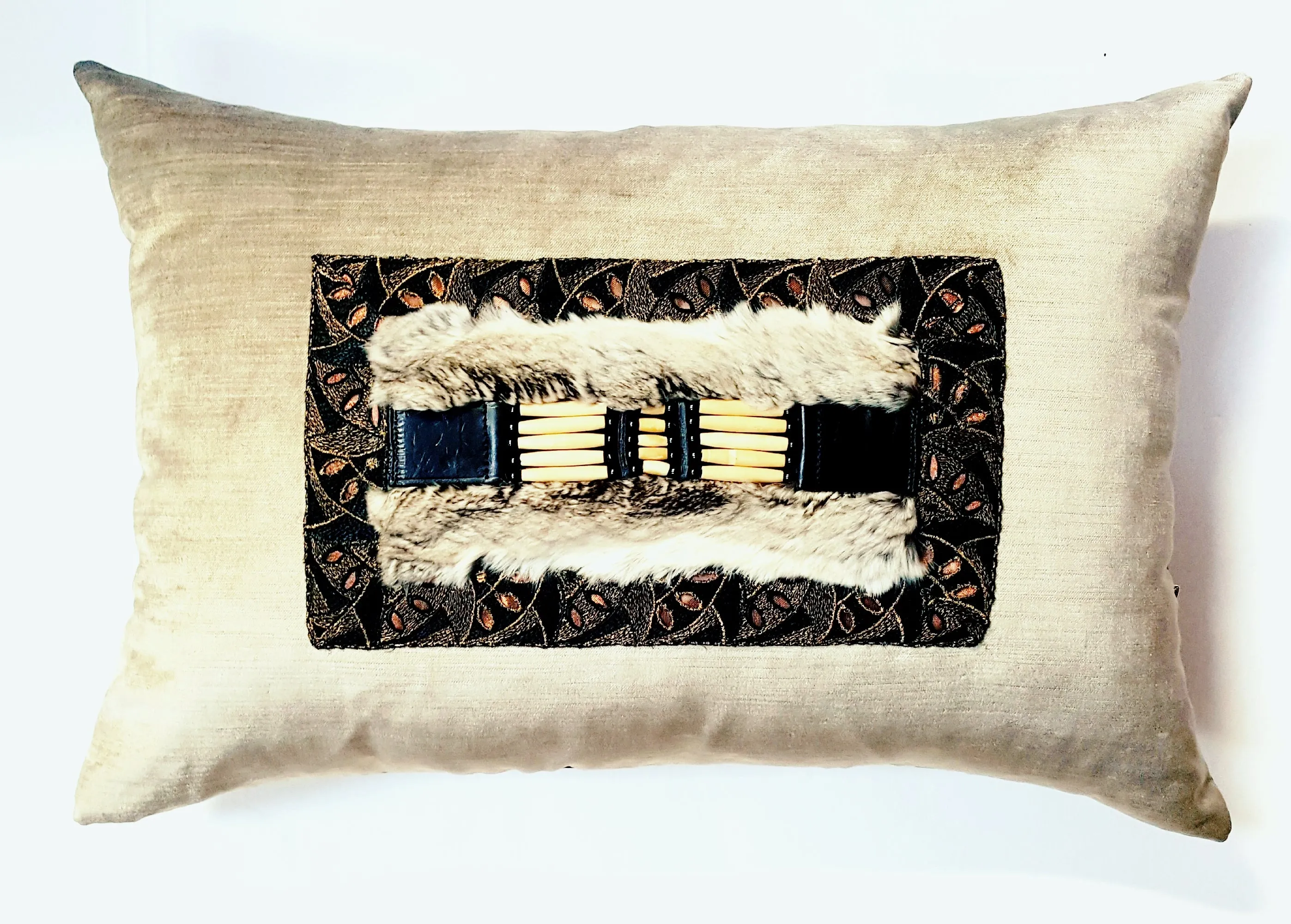 "La Centinella" Mixed Media Art Pillow
