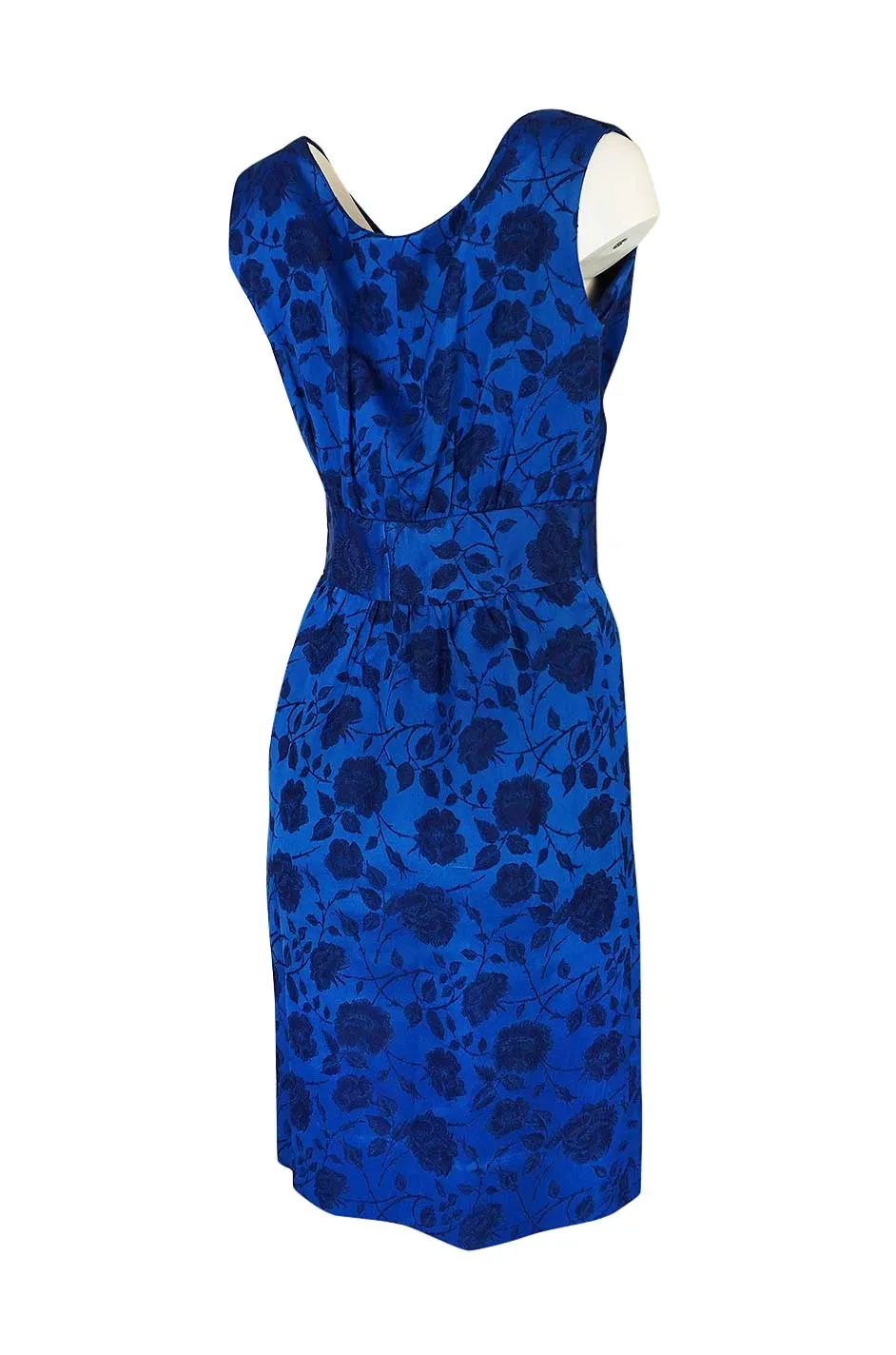 Rare 1950s Lanvin Castillo Demi-Couture Blue Silk Dress & Jacket