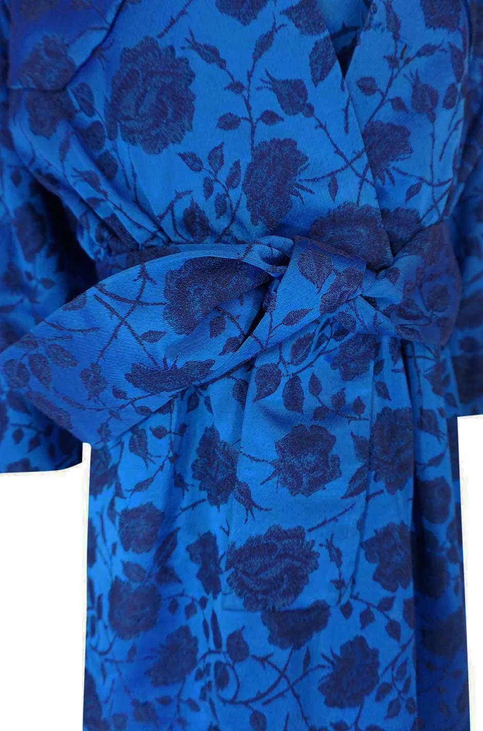 Rare 1950s Lanvin Castillo Demi-Couture Blue Silk Dress & Jacket
