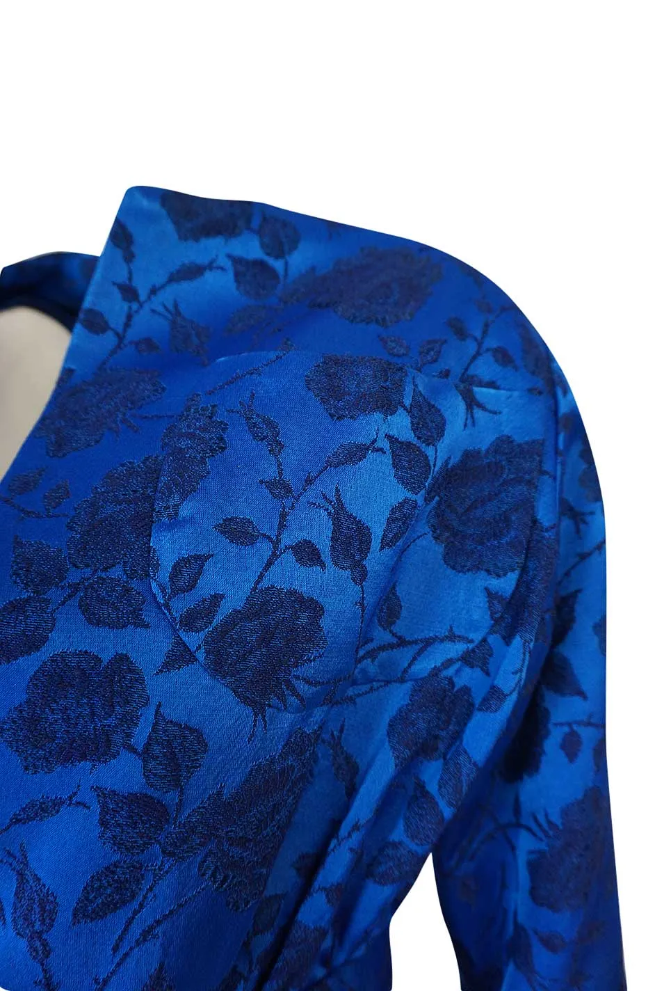 Rare 1950s Lanvin Castillo Demi-Couture Blue Silk Dress & Jacket