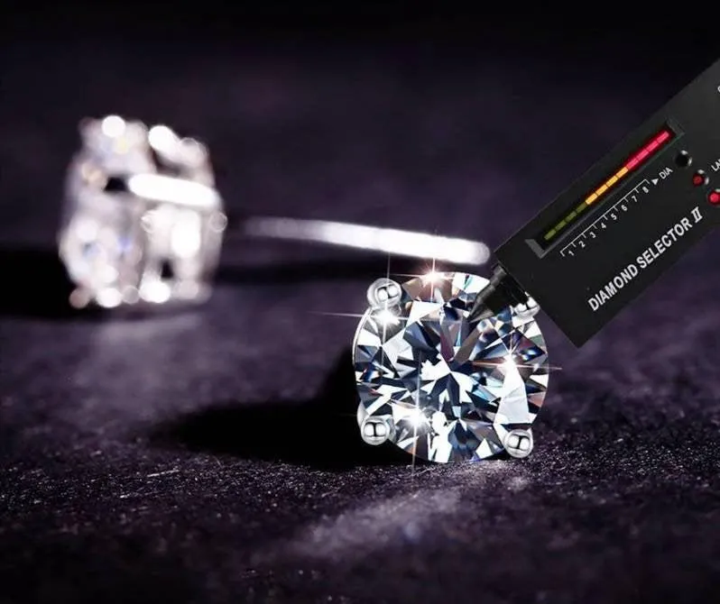 Real Moissanite Earring Studs | Round Cut Moissanite 925 Silver Stud | 1ct 1ct Moissanite Earring 4 Prong Anniversary Stud With Certificate