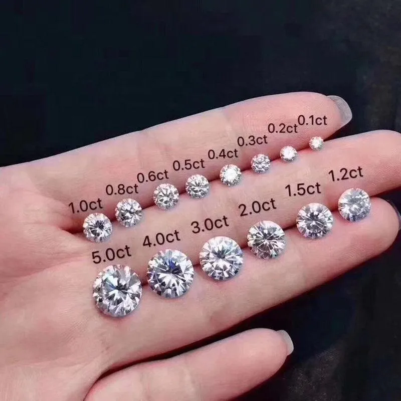 Real Moissanite Earring Studs | Round Cut Moissanite 925 Silver Stud | 1ct 1ct Moissanite Earring 4 Prong Anniversary Stud With Certificate