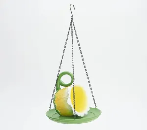 Resin teacup birdfeeder,  red,zq84g3529