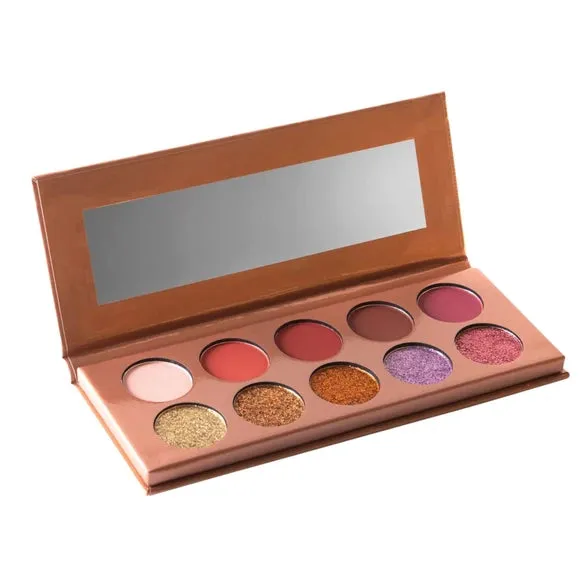 Rose Gold Glitter 10 Color Eyeshadow Palette