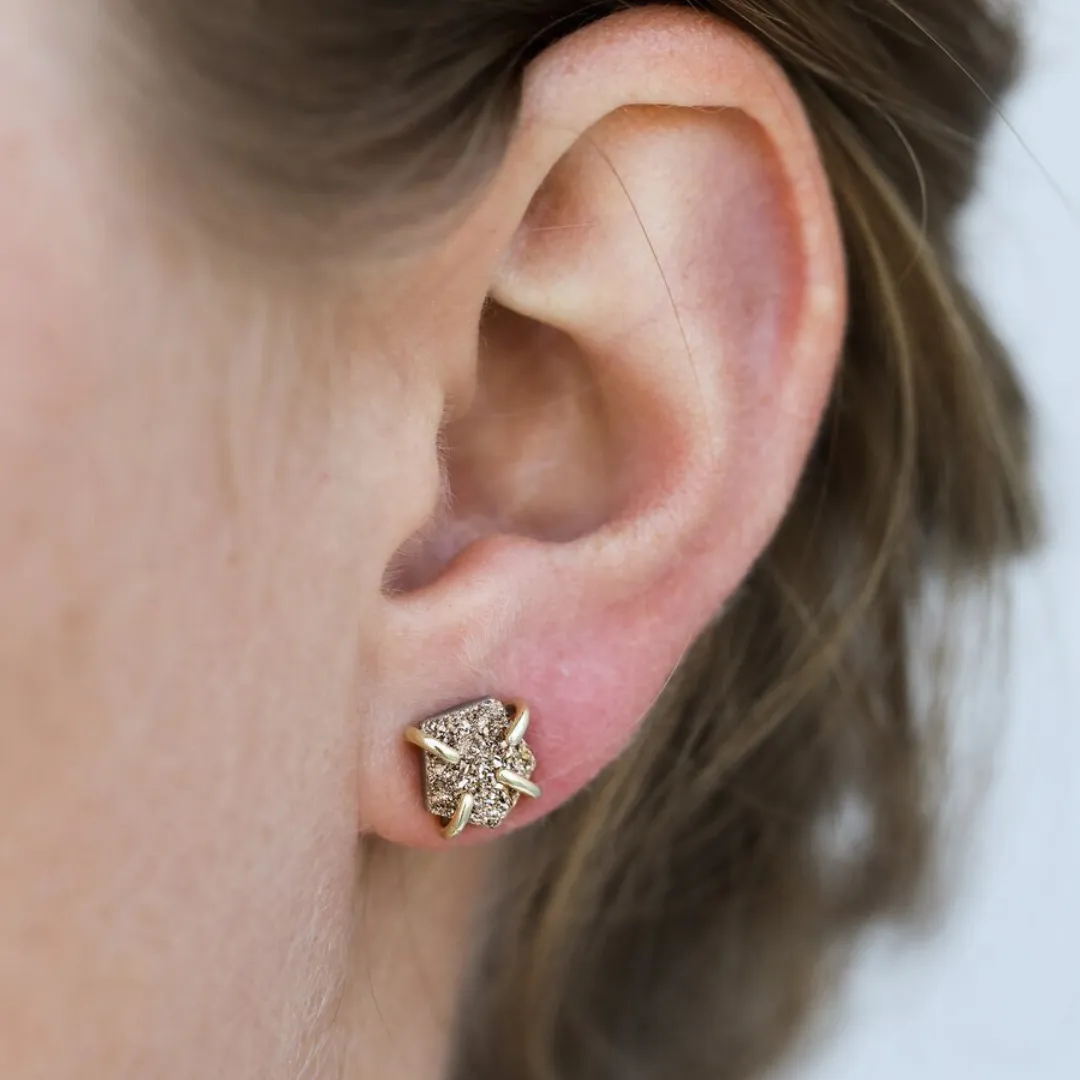 Rosegold Druzy Prong Earrings
