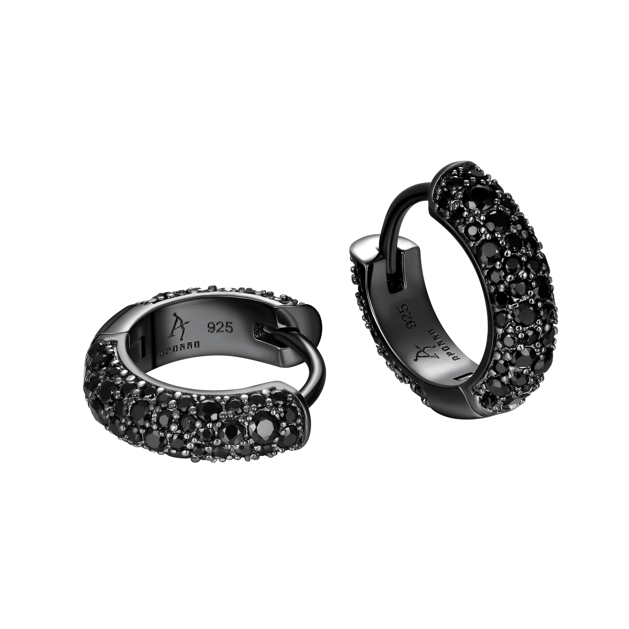 Round Paved Hoop Earring-Single