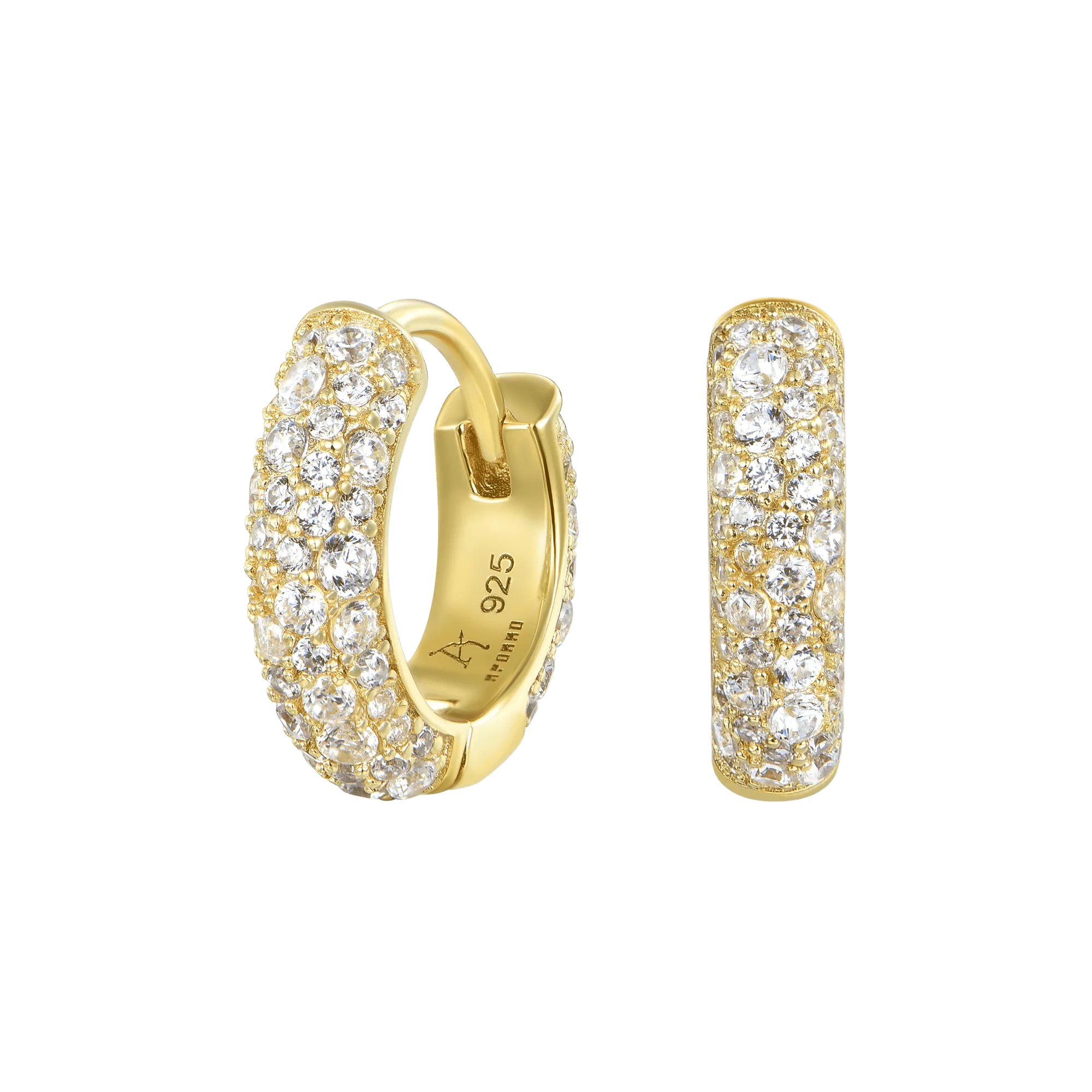 Round Paved Hoop Earring-Single