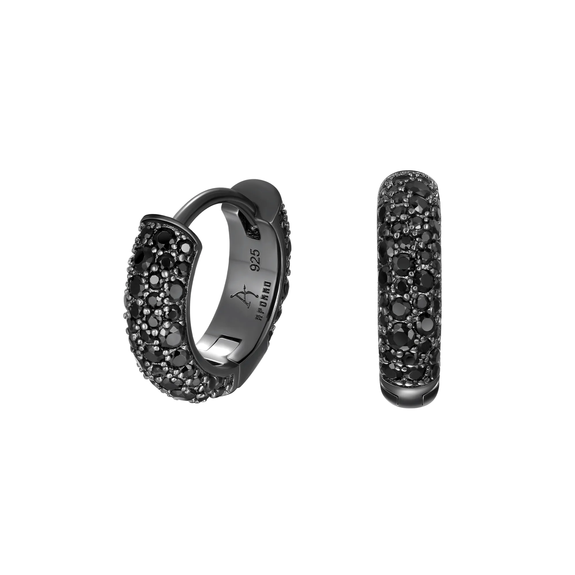 Round Paved Hoop Earring-Single
