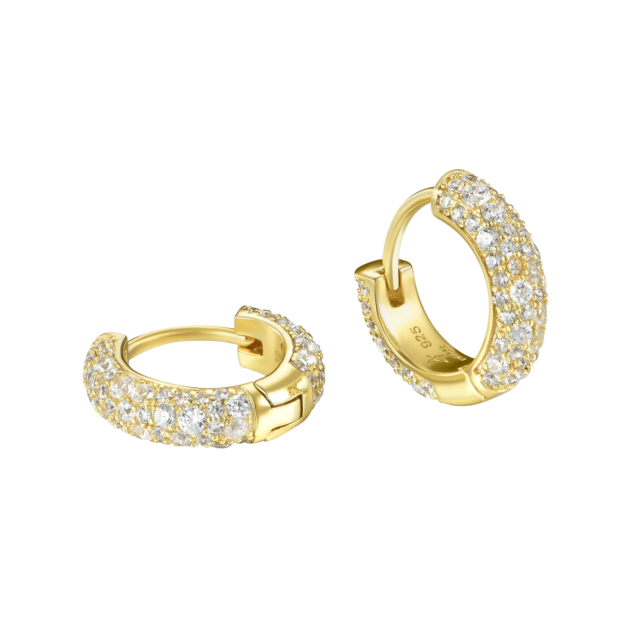 Round Paved Hoop Earring-Single