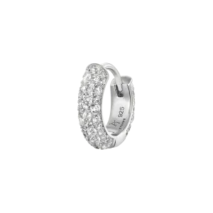 Round Paved Hoop Earring-Single
