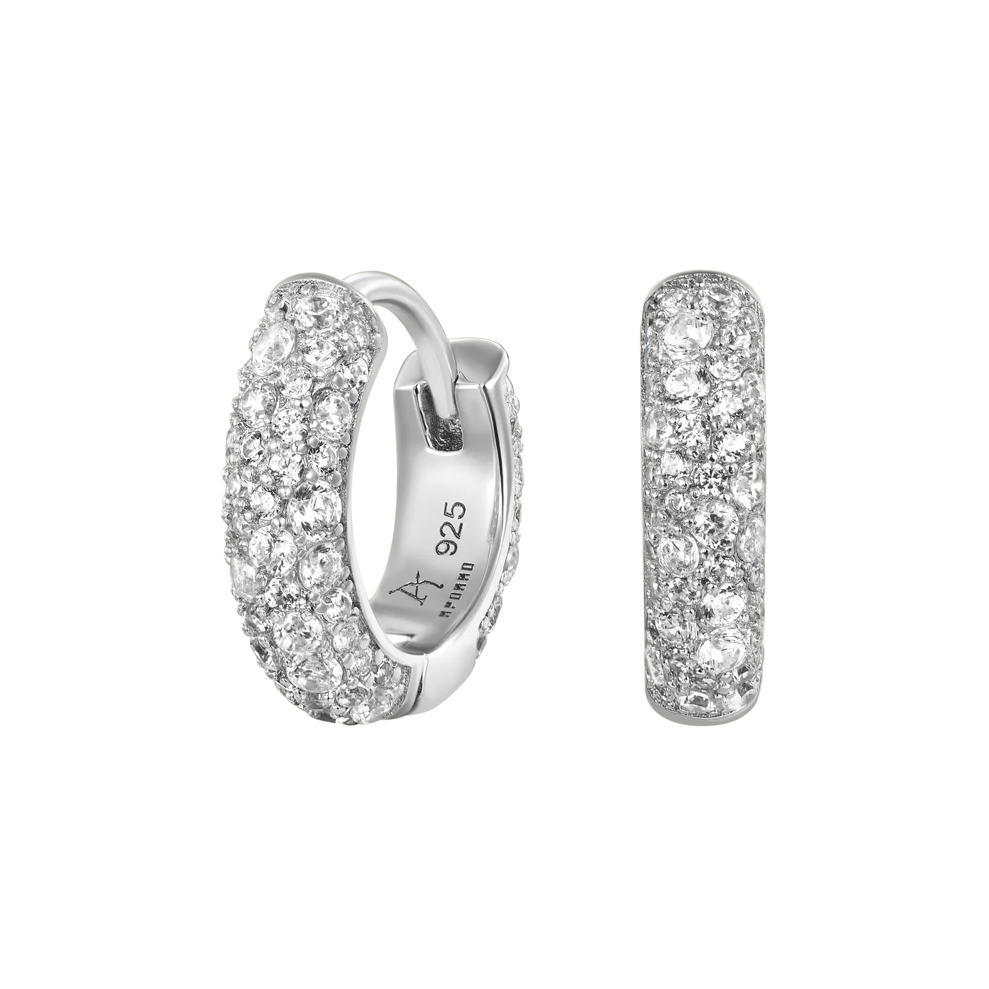 Round Paved Hoop Earring-Single