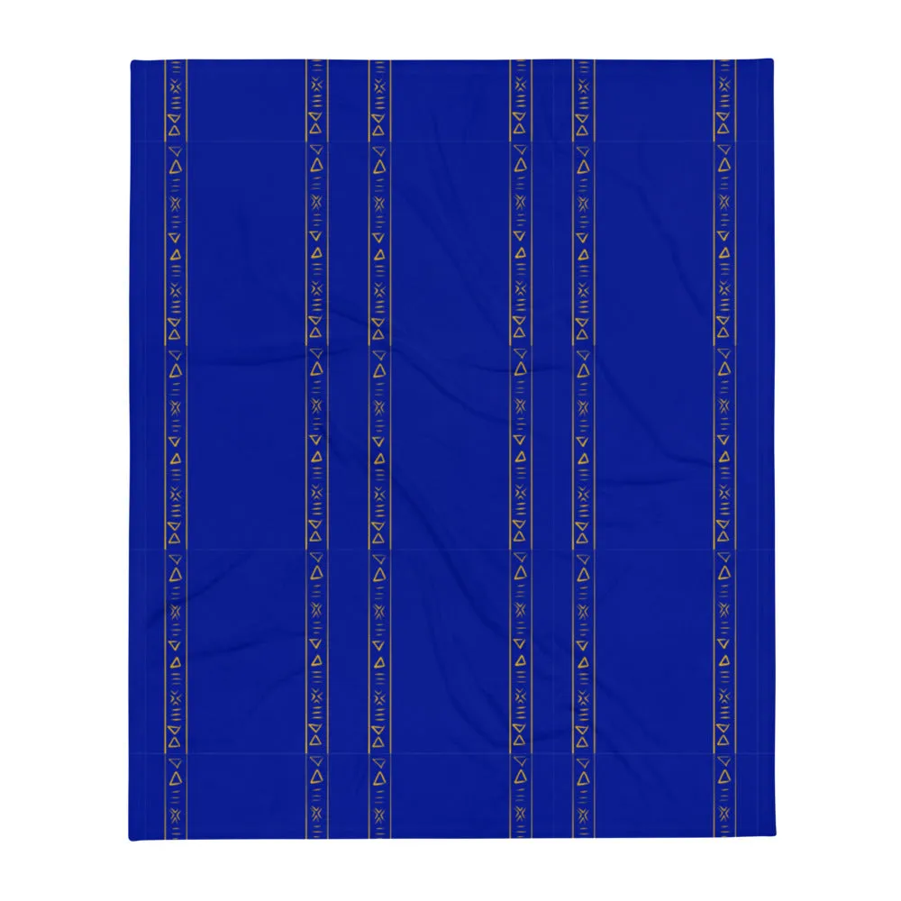 Royal Blue striped Throw Blanket