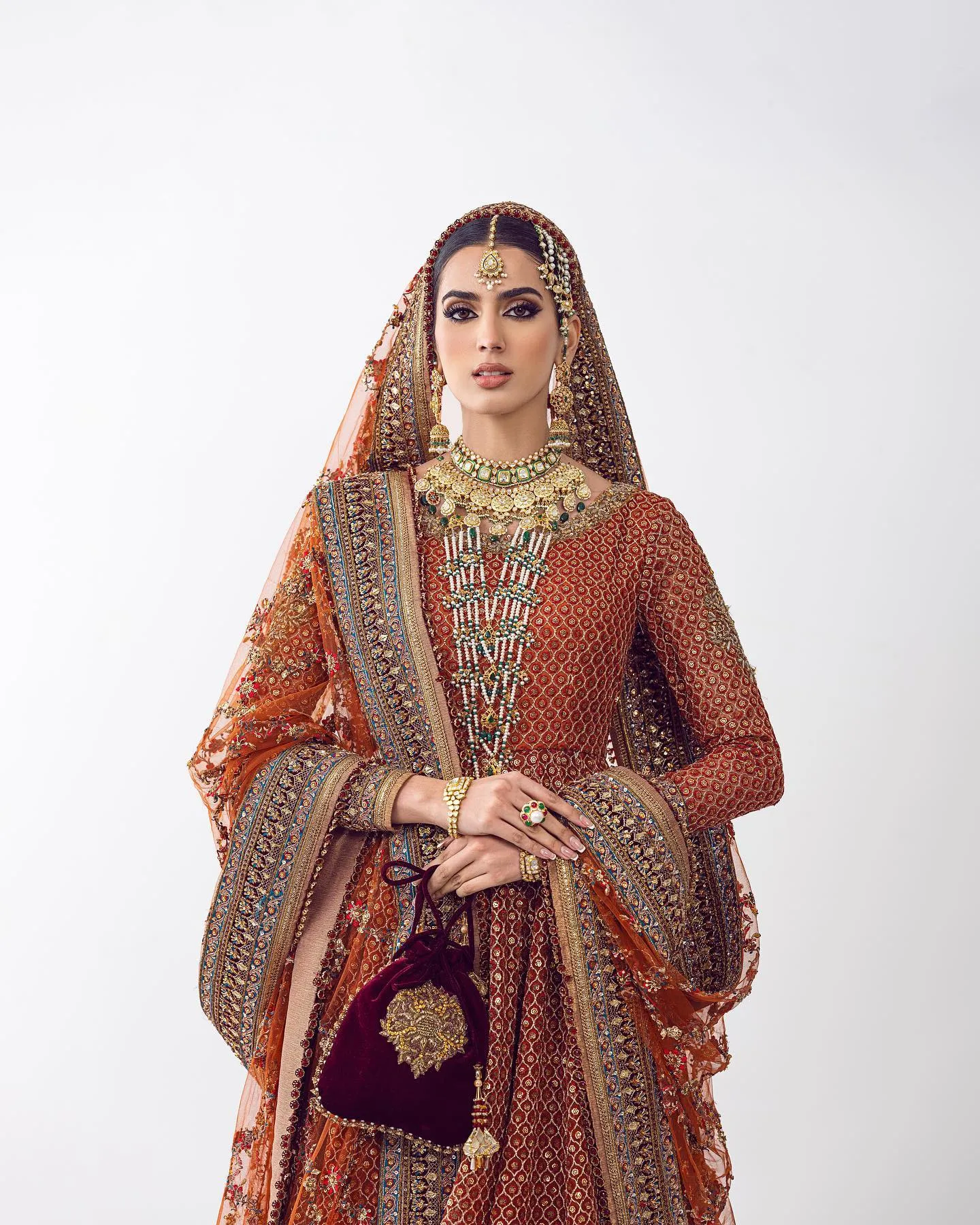 Royal Pakistani Bridal Pishwas Frock Dress for Wedding