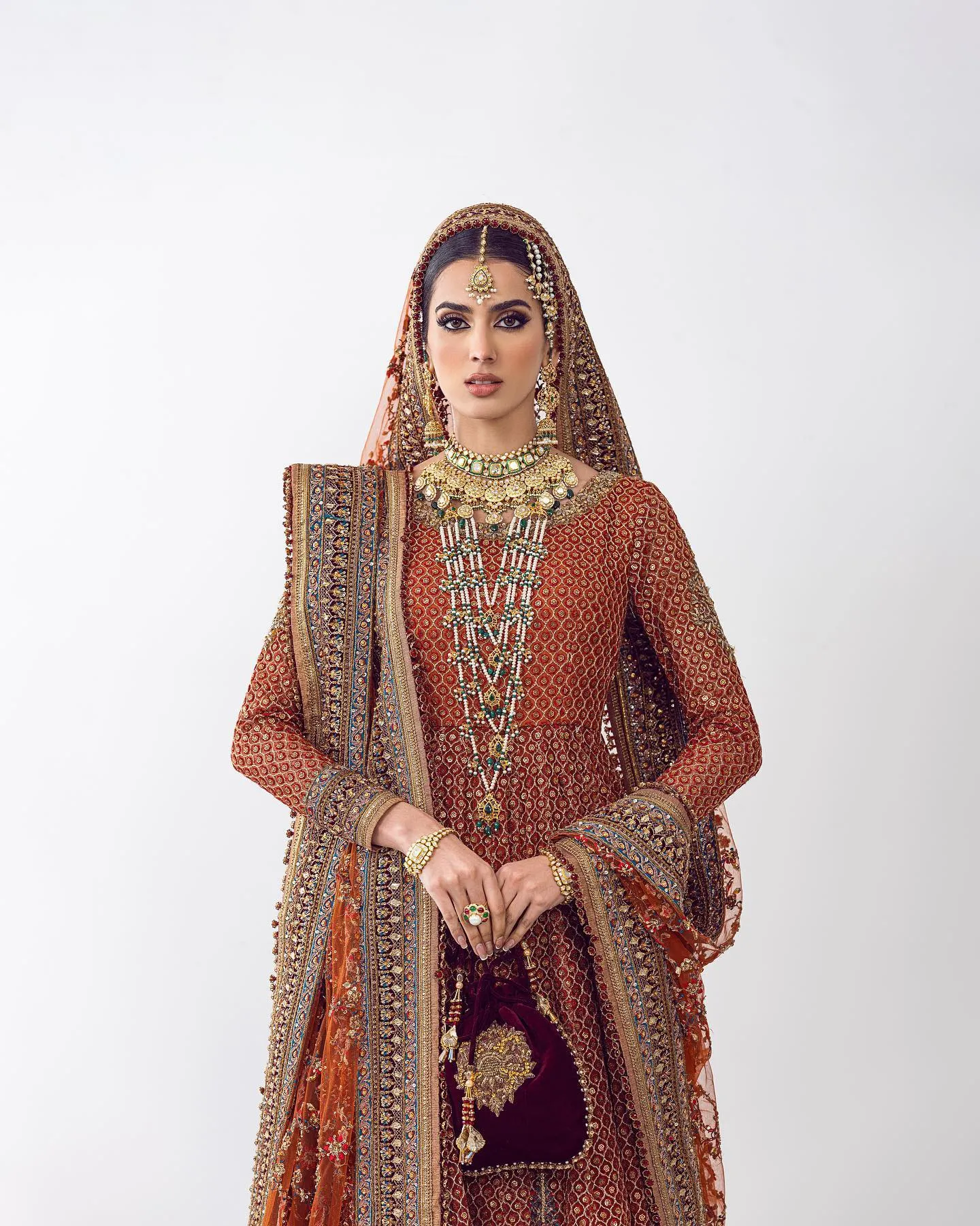 Royal Pakistani Bridal Pishwas Frock Dress for Wedding