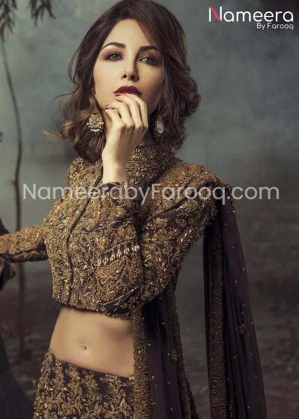 Rust Ombre Embellished Bridal lehenga Choli #BN103