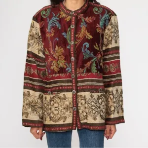 SAG HARBOR Vintage Boho Tapestry Jacket Blazer Size 10