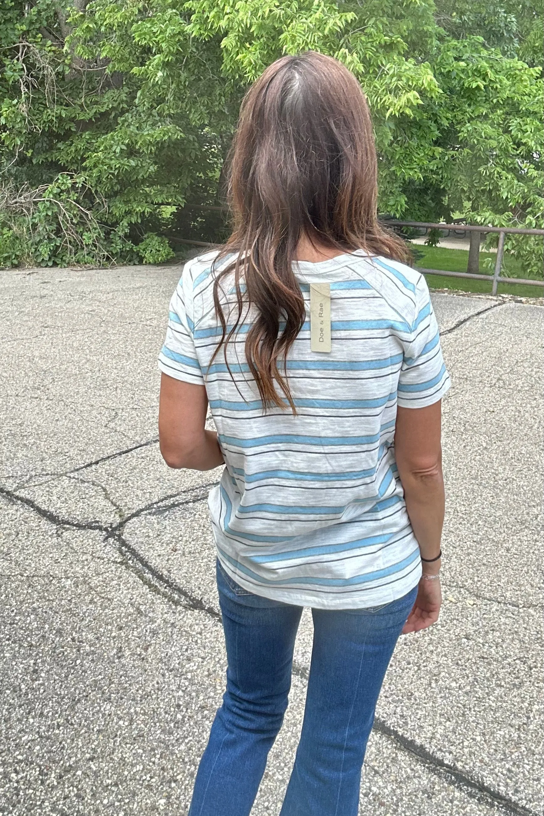 Salina Blue Striped Top