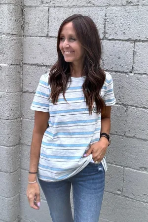 Salina Blue Striped Top