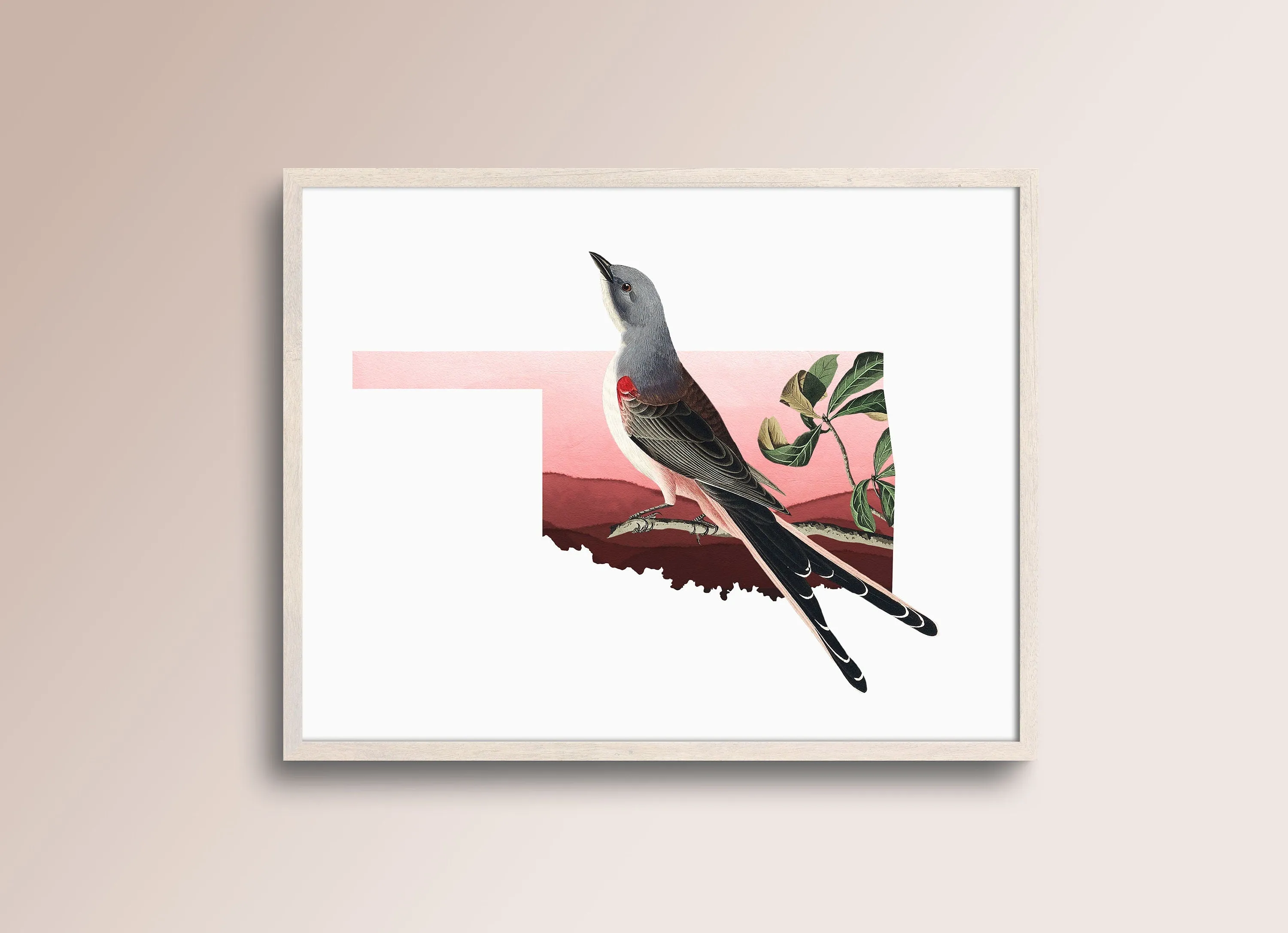 Scissor-tailed Flycatcher Art Print | Oklahoma State Bird Decor | Nature Wall Art | Gift for Bird Lovers