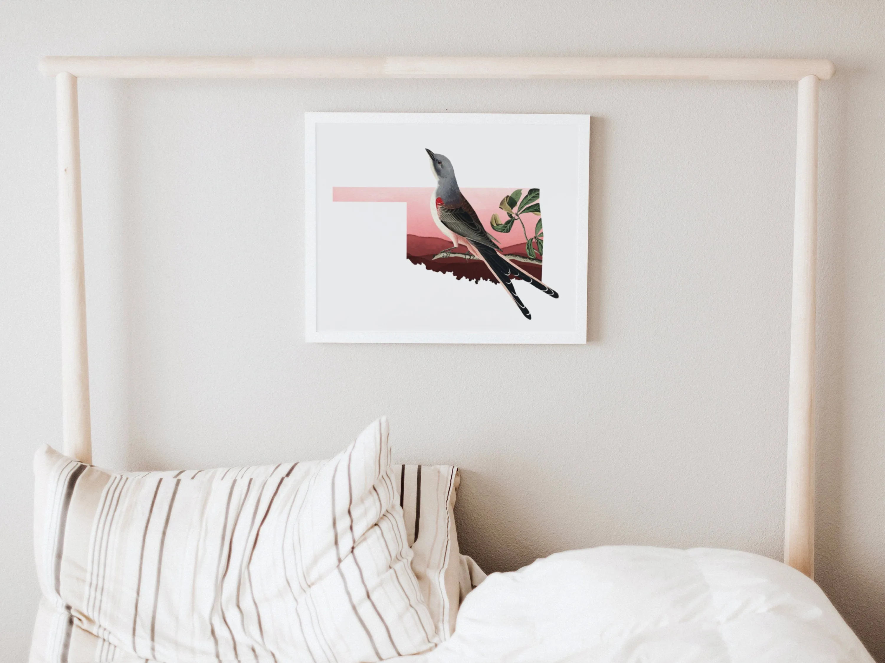 Scissor-tailed Flycatcher Art Print | Oklahoma State Bird Decor | Nature Wall Art | Gift for Bird Lovers