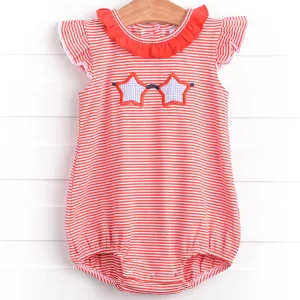 Seeing Stars Applique Bubble, Red Stripe