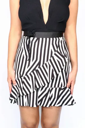 Self Portrait - Striped Ruffle Skirt - 2