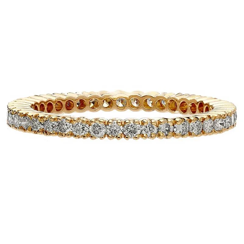 Sethi Couture Prong Diamond Yellow Gold Rhodium Band