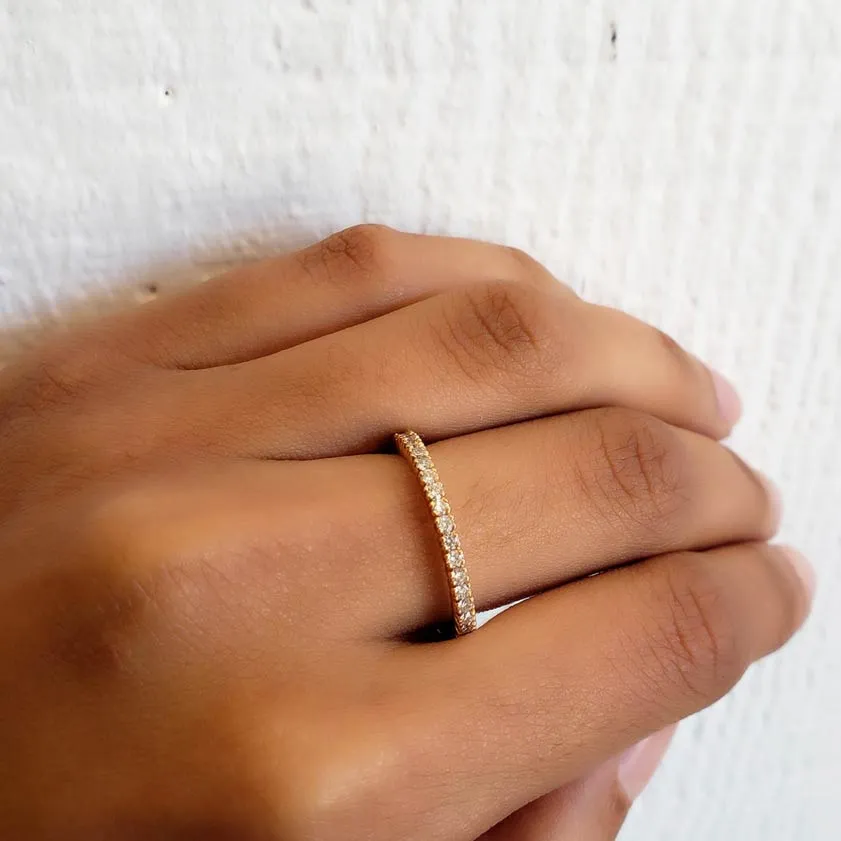 Sethi Couture Prong Diamond Yellow Gold Rhodium Band