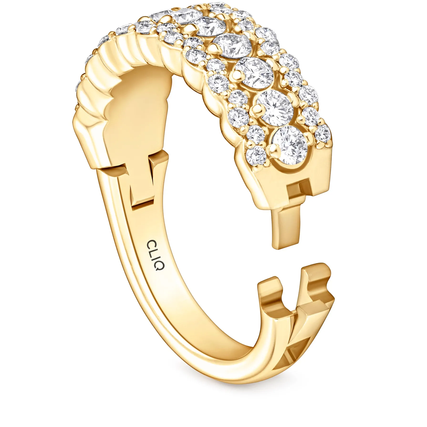 Seville Tapered Three Row Diamond Band