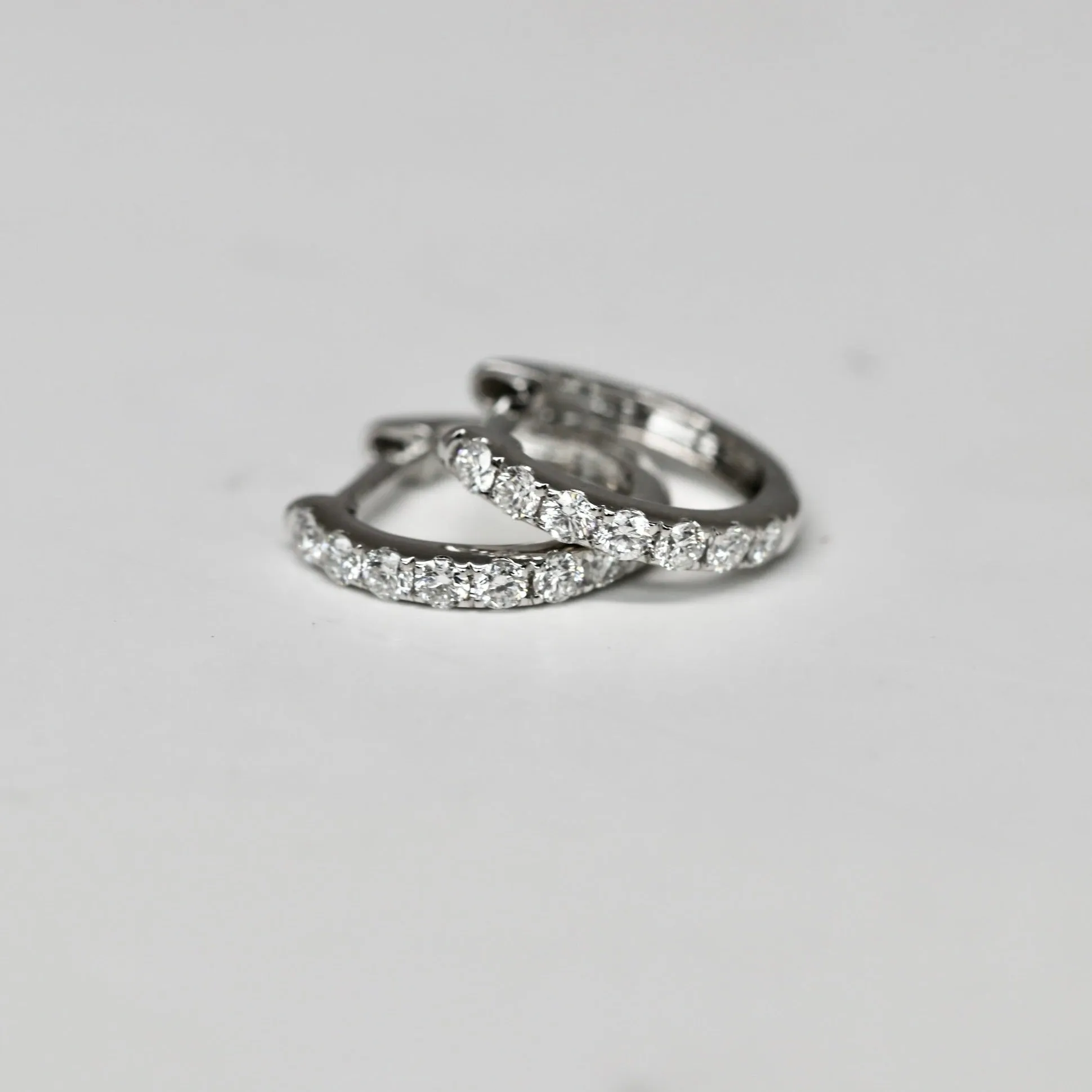 Shared Prong Diamond Hoop Earrings