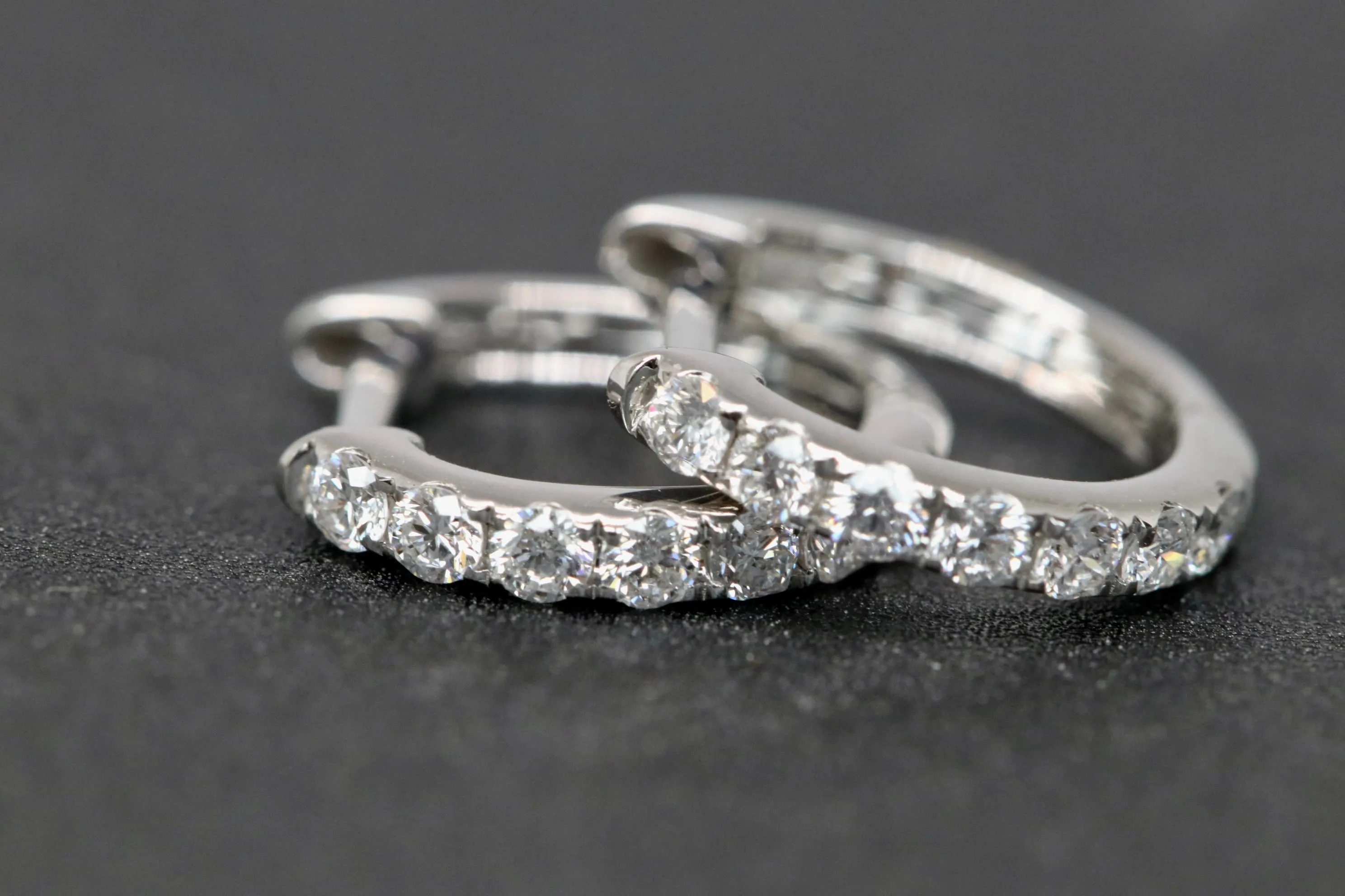 Shared Prong Diamond Hoop Earrings