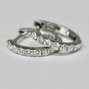 Shared Prong Diamond Hoop Earrings