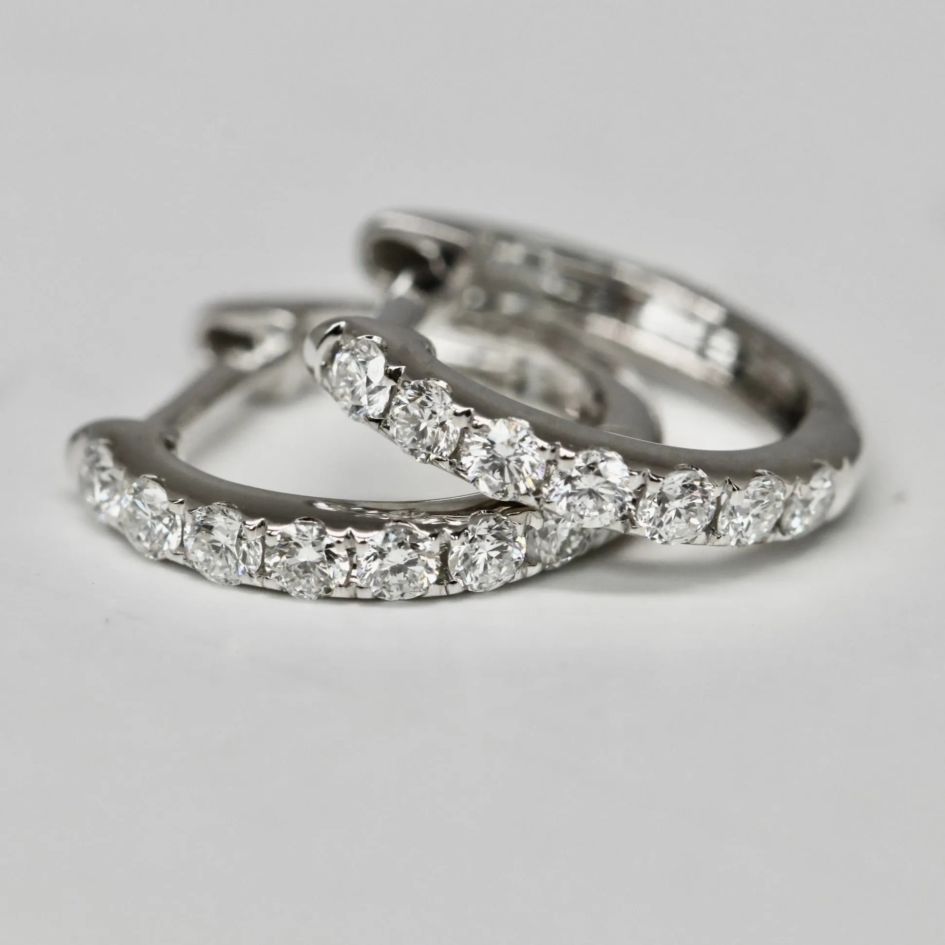 Shared Prong Diamond Hoop Earrings