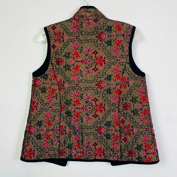 ShopBop Otte New York Chloe Quilted Tapestry Floral Metallic Embroidered Vest S