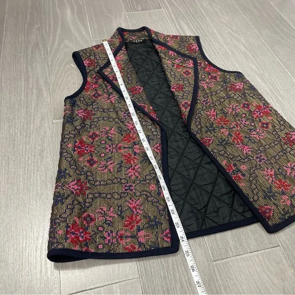 ShopBop Otte New York Chloe Quilted Tapestry Floral Metallic Embroidered Vest S