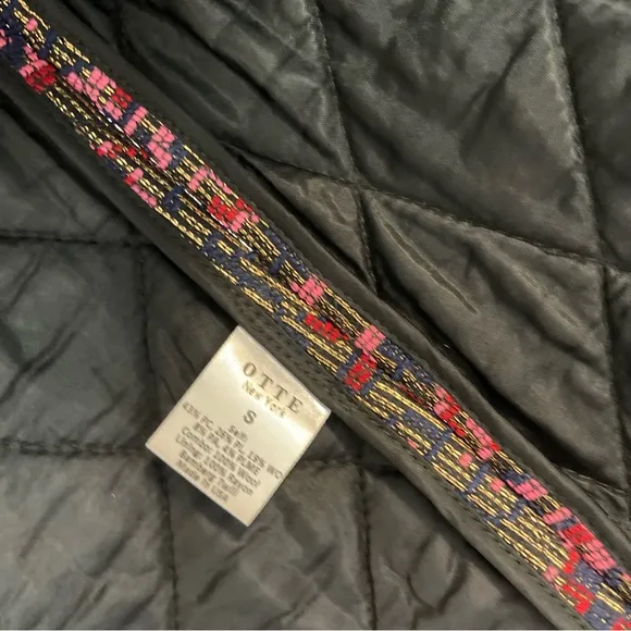 ShopBop Otte New York Chloe Quilted Tapestry Floral Metallic Embroidered Vest S