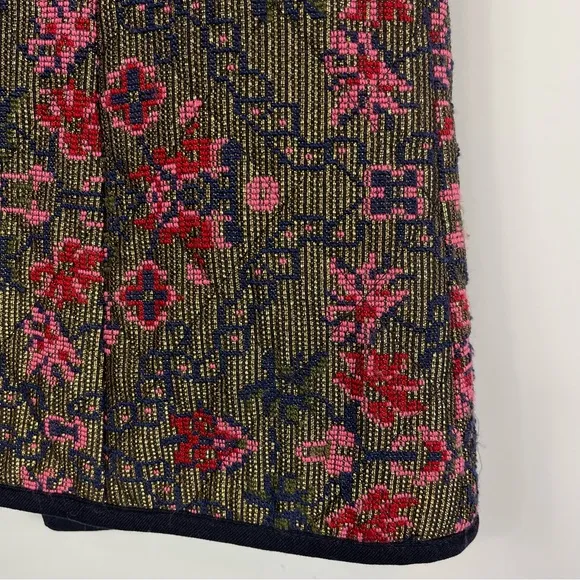 ShopBop Otte New York Chloe Quilted Tapestry Floral Metallic Embroidered Vest S