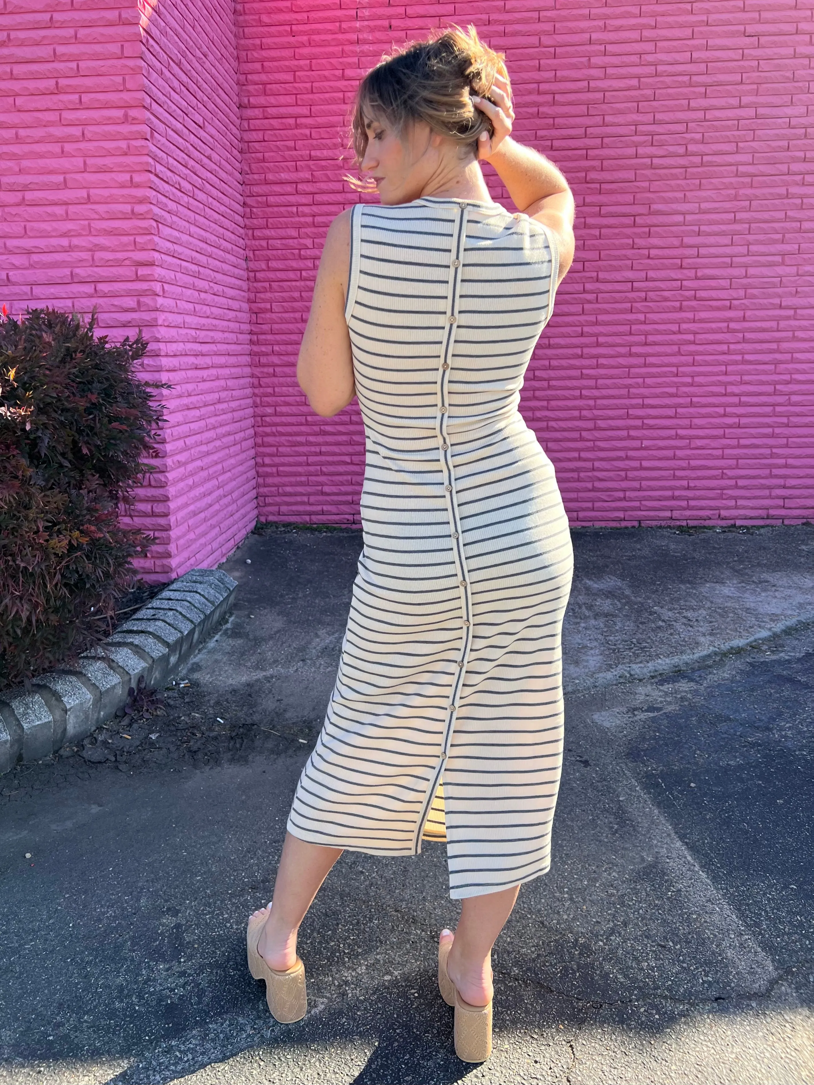 Side By Side Striped Maxi Dress