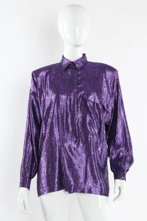 Silk Lamé Brocade Blouse