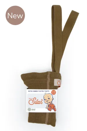 Silly Silas Footed Tights - Acorn