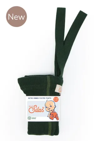 Silly Silas Footed Tights - Dark Forest Green