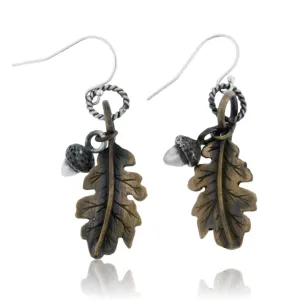 Silver Acorn & Oak Leaf Dangle Earrings