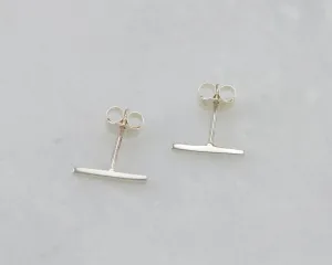 Silver Bar Stud Earrings