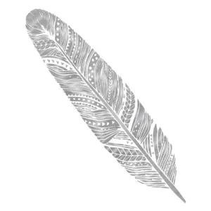 Silver Boho Feather