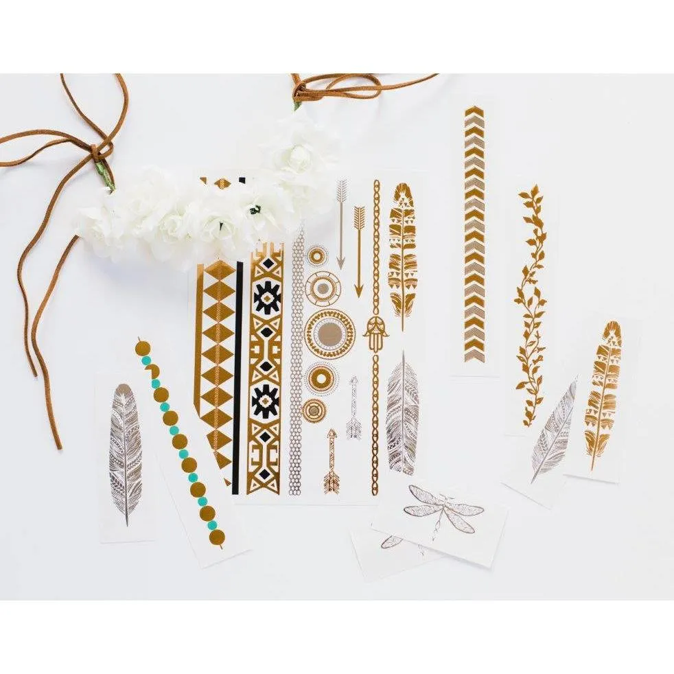 Silver Boho Feather