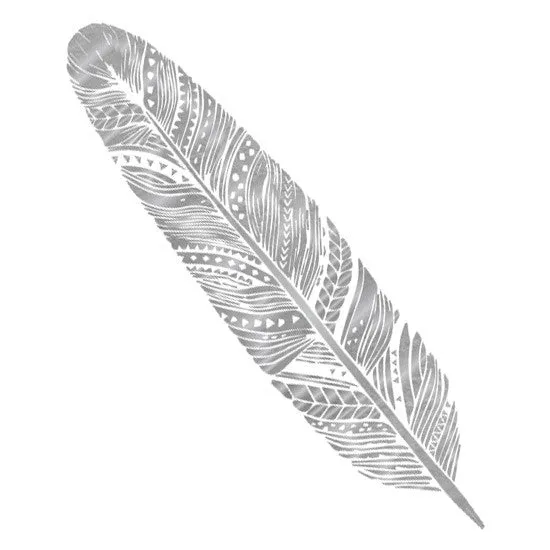 Silver Boho Feather